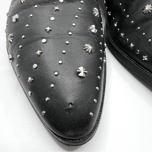Sam Edelman Brian Black Leather Western  Star Studded Ankle Booties Size 9 - Picture 3 of 11